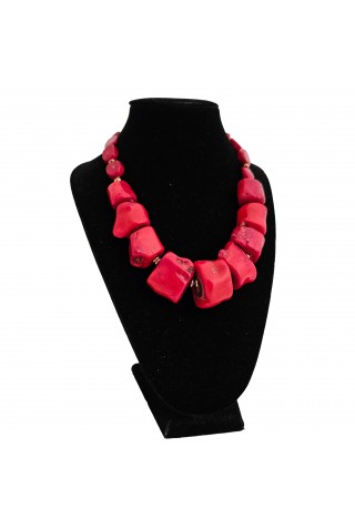 Collier Corail & Bambou