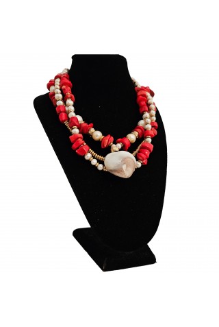 Collier corail os grenats