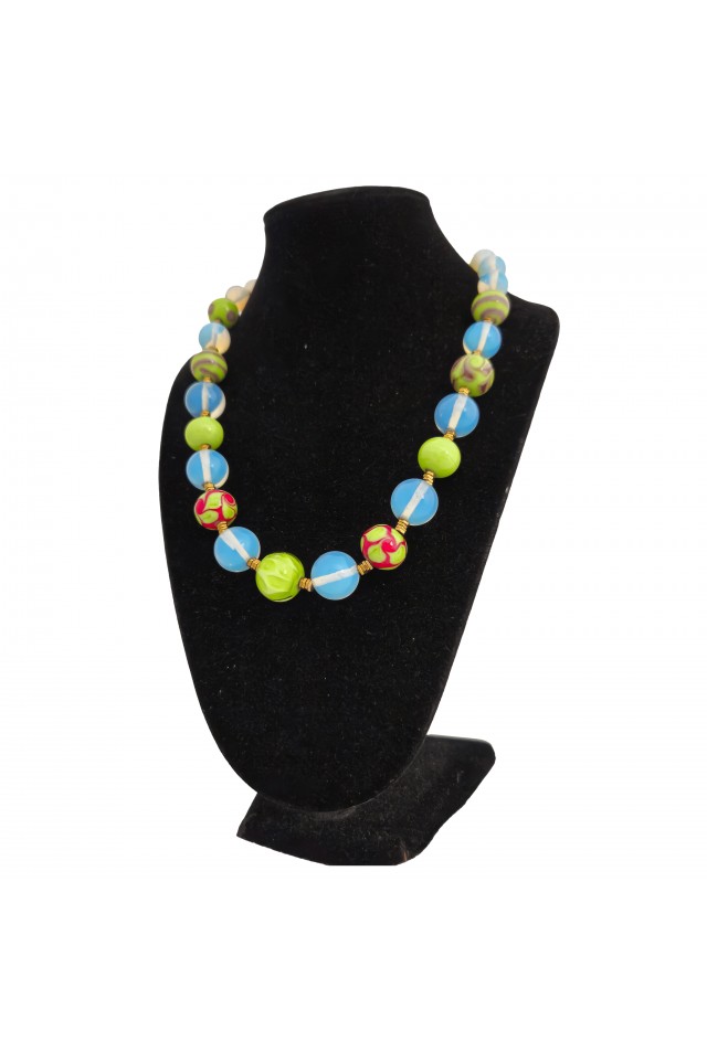 Collier Murano & perles d'opalites